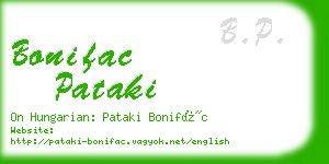 bonifac pataki business card